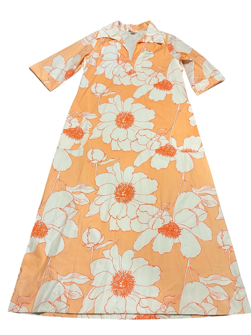 Vintage The Lilly Pulitzer Long Dress Floral Size Large 1960s Rare Htf